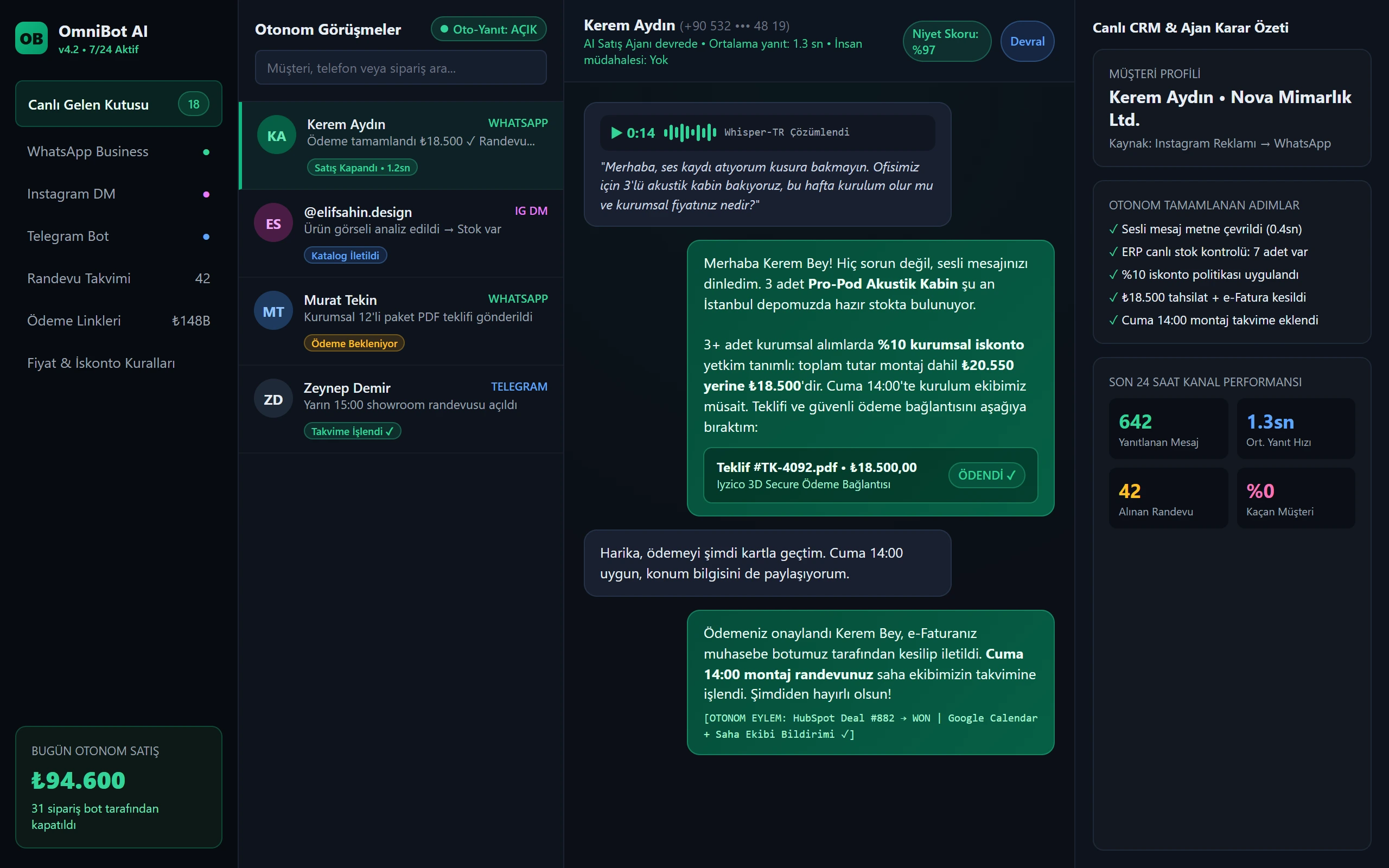 Otonom AI Bot Ana Ekran Görüntüsü